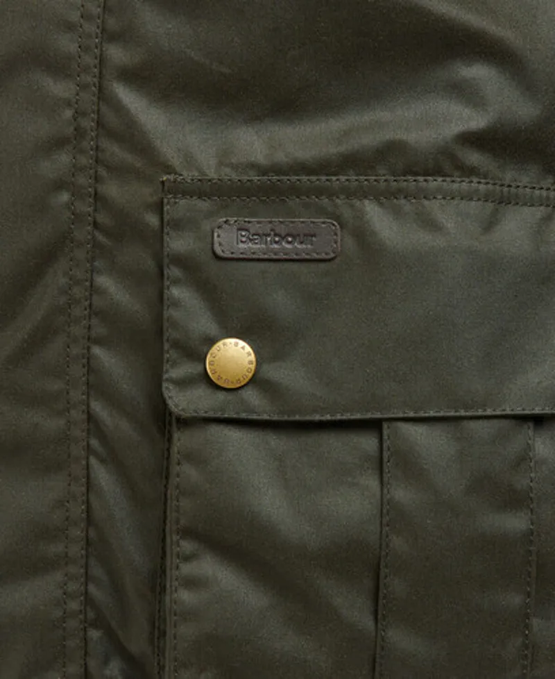 Barbour Dunlin Wax Jacket in Olive-5